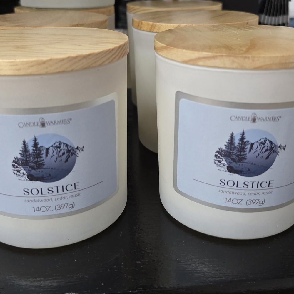 Candle Warmers Solstice Scented Candle with Wooden Lid